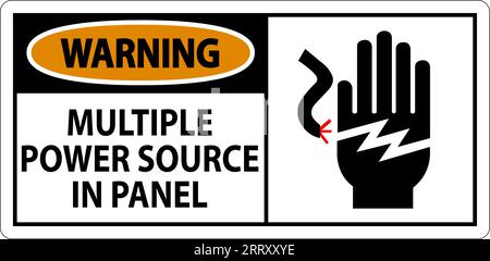 Panneau d'avertissement plusieurs sources d'alimentation dans le panneau Illustration de Vecteur