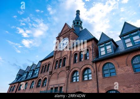 Ancienne gare historique dans Liberty State Park Waterfront Walk à Jersey City, NJ, Banque D'Images