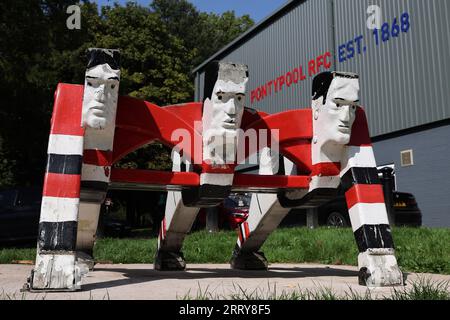 Pontypool, Royaume-Uni. 09 septembre 2023. Une vue générale à l'extérieur du sol avant Pontypool RFC v Swansea RFC, WRU Premiership Match au Pontypool Park à Pontypool, pays de Galles du Sud, le samedi 9 septembre 2023. Les Pontypool RFC jouent en Premiership de la WRU cette année après la promotion de la saison dernière. Le célèbre Pontypool Park Ground a été utilisé comme l'un des sites de la coupe du monde de rugby 1991. Photo par Andrew Orchard/Andrew Orchard photographie sportive/Alamy Live News crédit : Andrew Orchard photographie sportive/Alamy Live News Banque D'Images