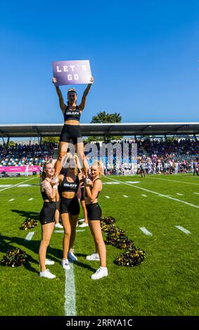 Francfort, Allemagne. 09 septembre 2023. ELF/ Playoff jeu : Berlin Thunder au Frankfurt Galaxy le 09. Septembre 2023, dans la PSD Bank Arena , Francfort matin , Allemagne, Galaxy Dancer Credit : Frank Baumert/Alamy Live News Banque D'Images