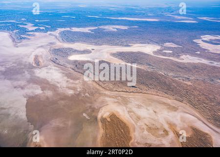 Vue aérienne du lac Eyre, Australie méridionale Banque D'Images