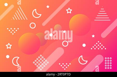 Formes géométriques abstraites fond dégradé coloré avec des lignes blanches Illustration de Vecteur