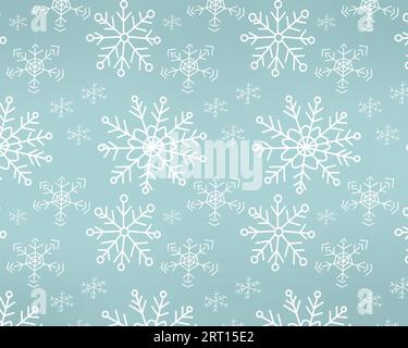 Motif vectoriel sans couture avec des flocons de neige mignons Illustration de Vecteur