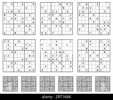 Jeu de Sudoku avec réponses. Conception vectorielle simple Illustration de Vecteur