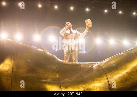 Houston, Texas, États-Unis. 08 septembre 2023. Sam Smith se produit au Toyota Center à Houston, Texas, le 8 septembre 2023. (Photo de Reginald Mathalone/NurPhoto) crédit : NurPhoto SRL/Alamy Live News Banque D'Images