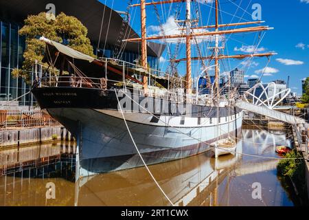 MELBOURNE, AUSTRALIE, 31 OCTOBRE 2021 : le Polly Woodside est une barque à coque en fer construite à Belfast, à trois mâts, conservée à Melbourne et en formation Banque D'Images