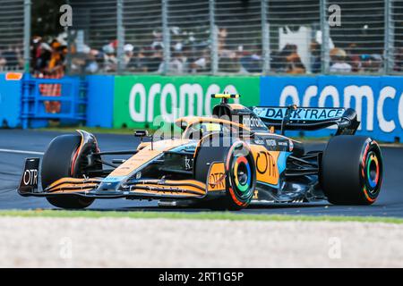 MELBOURNE, AUSTRALIE, AVRIL 9 : Lando Norris, de Grande-Bretagne, pilote la McLaren MCL36 Mercedes numéro 4 lors des qualifications à l'Australian 2022 Banque D'Images