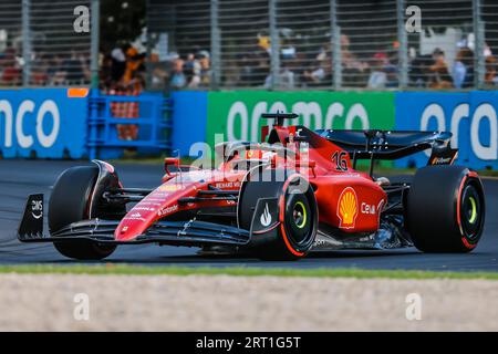 MELBOURNE, AUSTRALIE, AVRIL 9 : Charles Leclerc de Monaco pilote la Ferrari F1-75 numéro 16 lors des qualifications au Grand Prix d'Australie 2022 Banque D'Images