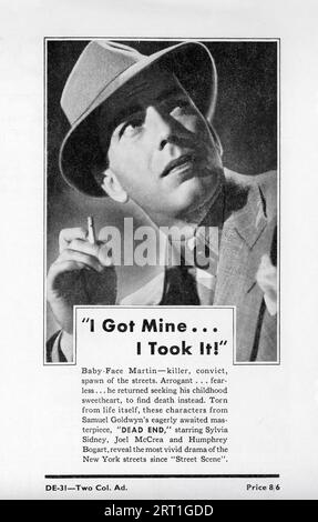 HUMPHREY BOGART dans DEAD END 1937 réalisateur WILLIAM WYLER joue Sidney Kingsley scénario Lillian Hellman The Samuel Goldwyn Company / United Artists Banque D'Images