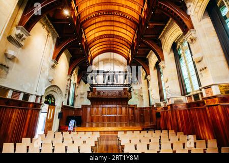 Christchurch, Nouvelle-Zélande, septembre 16 2019 : la Grande salle emblématique et historique du Centre des Arts de Christchurch, Nouvelle-Zélande Banque D'Images