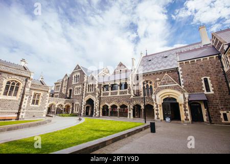 Christchurch, Nouvelle-Zélande, septembre 16 2019 : la Grande salle emblématique et historique du Centre des Arts de Christchurch, Nouvelle-Zélande Banque D'Images