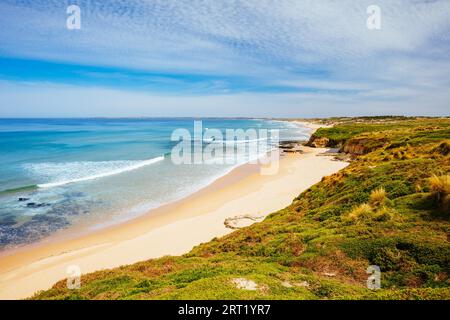 Les emblématiques plages de surf Cape Woolamai et Cowrie Patch Beach sur Phillip Island, Victoria, Australie Banque D'Images