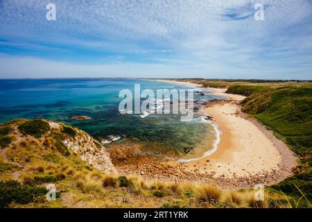 Les emblématiques plages de surf Cape Woolamai et Cowrie Patch Beach sur Phillip Island, Victoria, Australie Banque D'Images