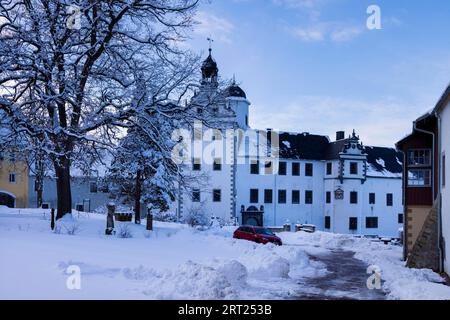 Le château de Lauenstein est originaire d'un château avec un noyau datant du 13e siècle dans le quartier Lauenstein d'Altenberg dans le Saechsische Banque D'Images