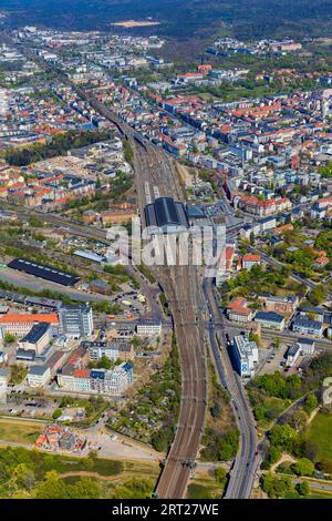 Intérieur Neustadt avec Dresde gare de Neustadt Banque D'Images