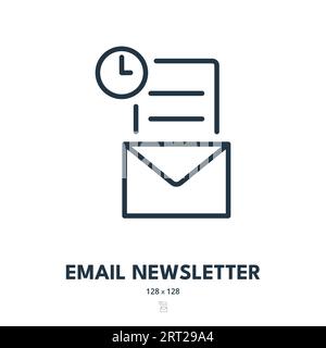 Icône Newsletter par e-mail. Contact, lettre, message. Contour modifiable. Icône vecteur simple Illustration de Vecteur