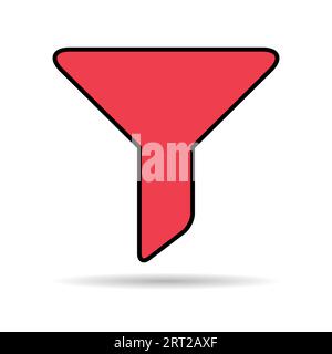 Bouton de filtre web forme ombre icône, symbole de filtrage, symbole d'entonnoir illustration vectorielle . Illustration de Vecteur