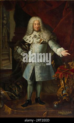 Portrait du roi Frédéric Ier de Suède (1676-1751), première moitié du 18e siècle. Trouvé dans la collection du château royal, Varsovie. Banque D'Images