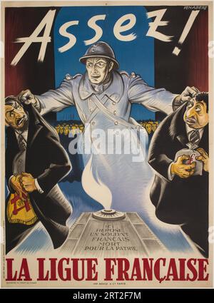 Assez ! Ici reste un soldat français mort pour la patrie. ligue Française, 1942. Collection privée. Banque D'Images