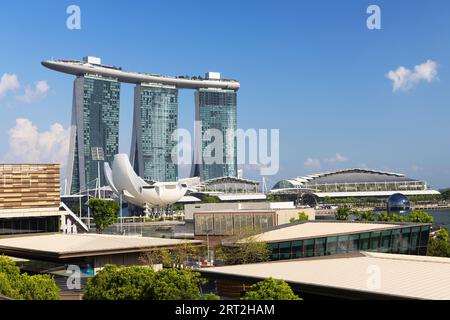 Marina Bay Sands Hotel and Art Science Museum, Singapour Banque D'Images