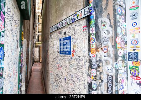 La célèbre Quadrophenia Alley où des scènes ont été tournées pour le film emblématique Quadrophenia réalisé en 1979 à Brighton , Sussex , Angleterre Royaume-Uni Banque D'Images