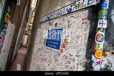 La célèbre Quadrophenia Alley où des scènes ont été tournées pour le film emblématique Quadrophenia réalisé en 1979 à Brighton , Sussex , Angleterre Royaume-Uni Banque D'Images