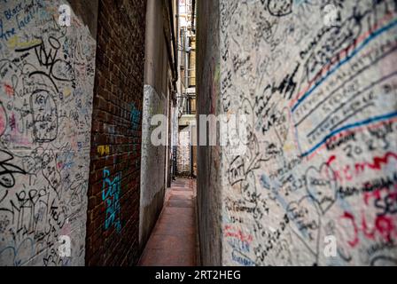 La célèbre Quadrophenia Alley où des scènes ont été tournées pour le film emblématique Quadrophenia réalisé en 1979 à Brighton , Sussex , Angleterre Royaume-Uni Banque D'Images