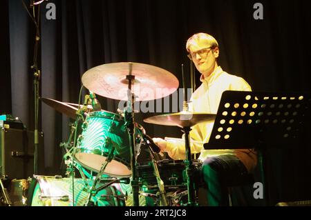 Lloyd Haines, Fraser Smith Quartet, New Generation Jazz Festival Roadshow, Ropetackle Arts Centre, Shoreham by Sea, 8 février 2023. Banque D'Images