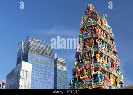 Le Temple Sri Mariamman, Chinatown, Singapour Banque D'Images