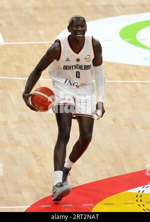 Pasay, Indonésie. 10 septembre 2023. Basket-ball, coupe du monde, Serbie - Allemagne, Knockout round, finale, l'Allemand Isaac Bonga en action. Crédit : Matthias Stickel/dpa/Alamy Live News Banque D'Images