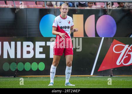 Utrecht, pays-Bas. 10 septembre 2023. UTRECHT, PAYS-BAS - 10 SEPTEMBRE : Amber Visscher du FC Utrecht lors du match néerlandais Azerion Vrouwen Eredivisie entre le FC Utrecht et Feyenoord au Stadion Galgenwaard le 10 septembre 2023 à Utrecht, pays-Bas. (Photo de Gabriel Calvino Alonso/Orange Pictures) crédit : Orange pics BV/Alamy Live News Banque D'Images