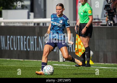 Utrecht, pays-Bas. 10 septembre 2023. UTRECHT, PAYS-BAS - 10 SEPTEMBRE : Justine Brandau de Feyenoord lors du match néerlandais Azerion Vrouwen Eredivisie entre le FC Utrecht et Feyenoord au Stadion Galgenwaard le 10 septembre 2023 à Utrecht, pays-Bas. (Photo de Gabriel Calvino Alonso/Orange Pictures) crédit : Orange pics BV/Alamy Live News Banque D'Images