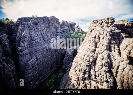 Le célèbre Grand Canyon des Grampians. Accessible lors de la randonnée Wonderland jusqu'au Pinnacle Lookout près de Halls Gap à Victoria, en Australie Banque D'Images