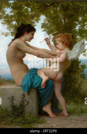 Getty Museum – Bouguereau William-Adolf (la Rochelle 1825-1905) - fille et Cupidon (79x55 cm) vers 1880 Banque D'Images