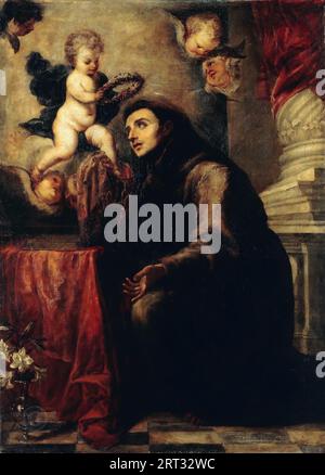 Juan Carreno de Miranda (1614-1685) - le St. Antoine de Padoue avec le Christ enfant c.1669. Banque D'Images