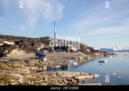 Ilulissat, Groenland, 1 juillet 2018 : vue extérieure de la centrale. Ilulissat, anciennement Jakobshavn est la plus grande ville de l'ouest du Groenland Banque D'Images