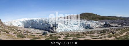 Kangerlussuaq, Groenland, 13 juillet 2018 : vue panoramique du glacier Russell Banque D'Images