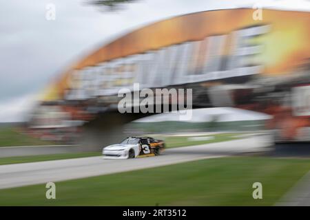 25 août 2018, Elkhart Lake, WI, États-Unis : Brendan Gaughan (3) court sur le terrain pour la 9e édition annuelle de Johnsonville 180 à Road America à Elkhart Banque D'Images