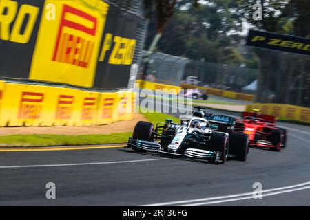 MELBOURNE, AUSTRALIE, MARS 16 : Lewis HAMILTON de Mercedes-AMG Petronas Motorsport lors de la 3e séance d'essais le jour 3 de la Formule 1 2019 Banque D'Images