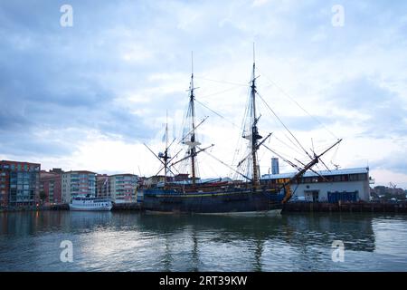 Suède, Gothenburg - 05 juillet 2023 : le navire Götheborg de Suède est une réplique de l'Indien oriental suédois Götheborg I. Banque D'Images