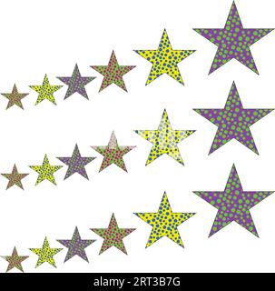 Jeu d'étoiles diffrent : actifs de couleur noire pour les étoiles de Noël, les célébrations de festivals, la conception de sites Web ou de jeux et les icônes d'applications. Formes de base vectorielles. stars rétro. Illustration de Vecteur
