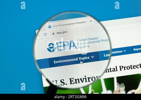 Ostersund, Suède - 23 juin 2023 : site Web de l'Agence AMÉRICAINE de protection de l'environnement (EPA). La mission de l'EPA est de protéger la santé humaine et l'environnement. Banque D'Images