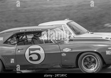 Watkins Glen 1969 Trans Am ; Bob Grossman ; Chevolet Camero ; a terminé 8e. Banque D'Images