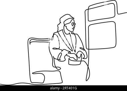 Femme assise dans le bus près de la fenêtre tenant un sac à main ou un sac à dos. Dessin continu d'une ligne. Illustration vectorielle contour art dessiné à la main Illustration de Vecteur