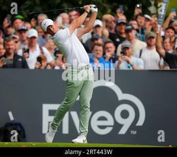 The K Club, Straffan, County Kildare, Irlande : 10 septembre 2023 ; The K Club, Straffan, County Kildare, Irlande : Horizon Irish Open Golf final Round ; Rory McIlroy of Northern Ireland tire sur le 5e trou crédit : action plus Sports Images/Alamy Live News Banque D'Images