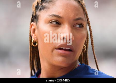 Budapest, Allemagne. 19 août 2023. Budapest, Hongrie, 19 août 2023 : Tara Davis-Woodhall (USA) lors des championnats du monde d'athlétisme 2023 au Centre National d'Athlétisme, à Budapest, Hongrie. (Sven Beyrich/SPP) crédit : SPP Sport Press photo. /Alamy Live News Banque D'Images