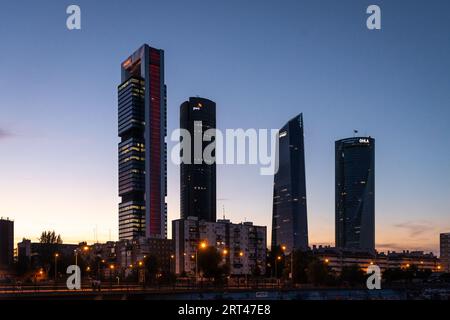 Centre d'affaires de Cuatro Torres. Madrid. Espagne. Banque D'Images