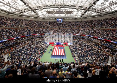 Flushing Meadow, États-Unis. 10 septembre 2023. Vue d'ensemble du match de la finale masculine au stade Arthur Ashe lors des US Open tennis Championships 2023 au USTA Billie Jean King National tennis Center à New York, le dimanche 10 septembre 2023. Photo de Corey Sipkin/UPI crédit : UPI/Alamy Live News Banque D'Images