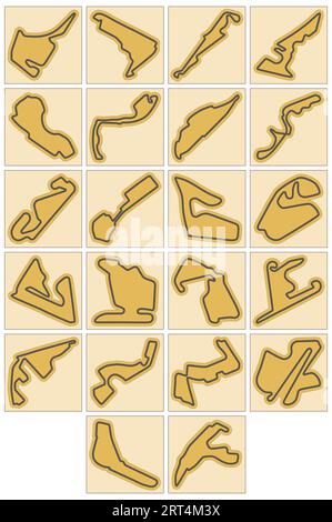 Collection de cartes de circuit de course pour découpe laser cnc ou illustration vectorielle d'impression Illustration de Vecteur