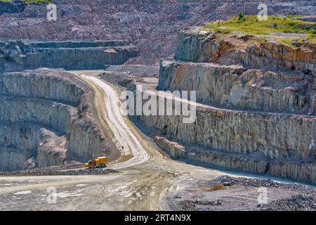 La mine Hollinger a été ouverte en 1909 et était l'une des plus grandes mines d'or de l'Empire britannique. Un belvédère a été ouvert permettant aux visiteurs une chance Banque D'Images